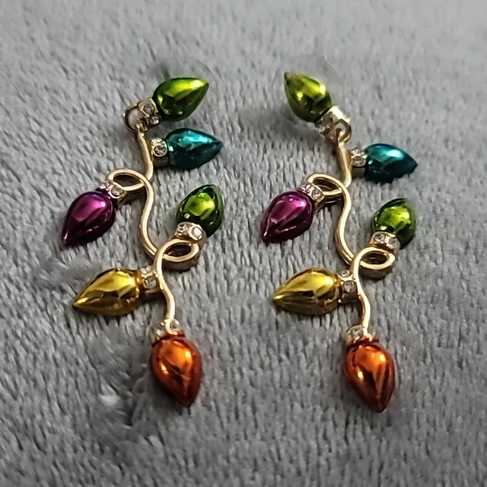 Christmas String Light Drop Earrings - Picture 1 of 2